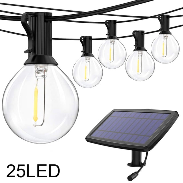 Luces de cadena al aire libre 25 LED G40 Bombillas de vidrio de globo Lámpara decorativa colgante impermeable para patio Patio trasero Balcón Monstrate HA000281-00B
