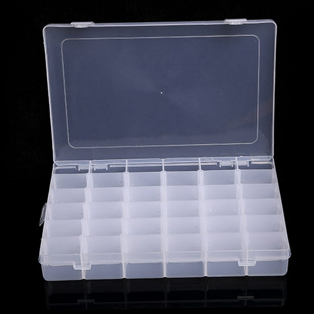 36 Plastic Compartment Jewelry Adjustable Organizer Storage Box
