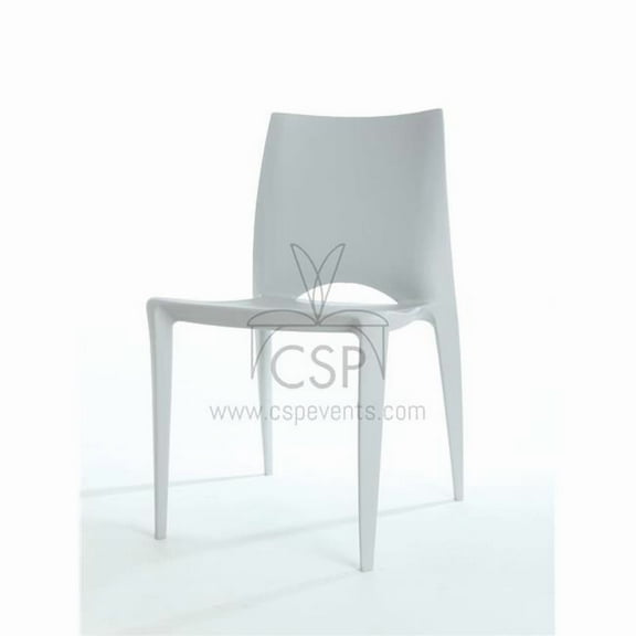 Commercial Seating Products RPP-Crescent-LG-4 Crescent Polyproplylene Stackable Chair Light Grey - 32 in. - Set of 4