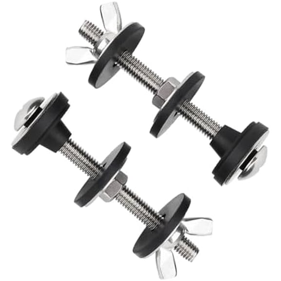 Universal Toilet Tank to Bowl Bolt Kit, Heavy Duty  Toilet, with  Stainless and Rubber Washers Gasket, Set for Toilet Mounting and Repair(Pack of 2)