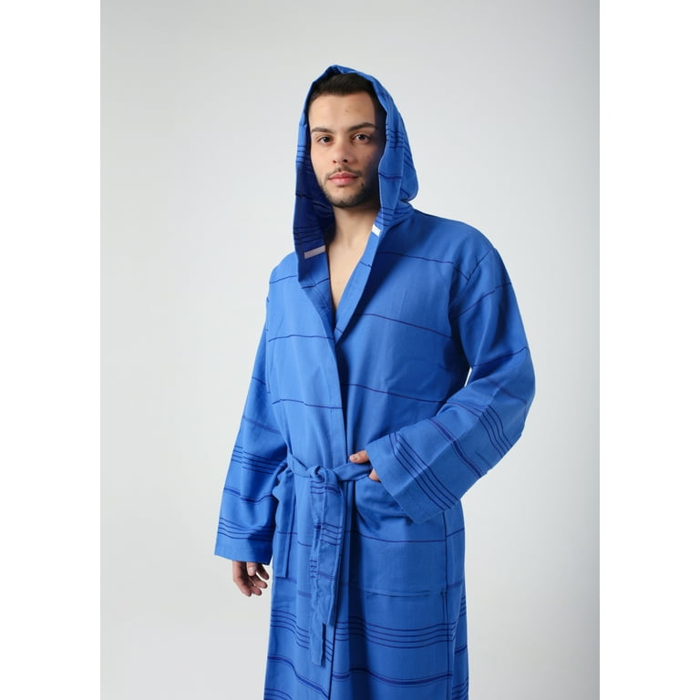 Cotton dressing gown with hood hotsell
