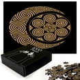 thumbnail image 2 of Ambesonne Earthy Jigsaw Puzzle Durable Cardboard, Celtic Moon and Sun Boho, 1000 pcs, Pale Orange and Black, 2 of 5