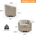 thumbnail image 2 of Modern Swivel Accent Chair Set of 2,Boucle Swivel Barrel Chair with Wide Curved Backrest,Upholstered Club Armchair for Living Room,Bed Room,Office,Wheat, 2 of 7