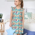 thumbnail image 4 of Fotbe Cute Corgi Head Vestido de Dormir para Niñas de 3 a 10 Años, Mangas Cortas, Estilo Princesa, Pijama Camisón con Mangas Voladas-Small, 4 of 6