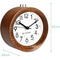 thumbnail image 4 of Reloj despertador analógico de madera con repetición - Reloj vintage con alarma de esfera - Reloj de escritorio de madera vintage silencioso sin cosquillas Zhivalor LKX-1154-1, 4 of 4