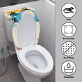 thumbnail image 3 of HELLHERO Sunset Coconut Tree Pattern 2 Piece Set Universal Toilet Bowl Cover with Stretch for Adjustable, 3 of 8