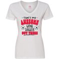 thumbnail image 3 of Inktastic That's My Awesome Granddaughter out There with Soccer Balls Women's V-Neck T-Shirt, 3 of 5