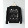 thumbnail image 4 of Christmas Is Coming Ugly Christmas Sweater Women Sweatshirt Small Black, 4 of 5