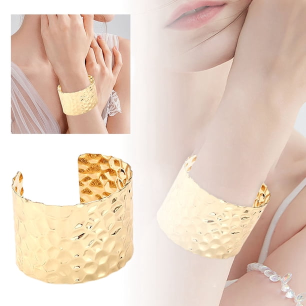 pulsera de metal abierto brazalete de moda minimalista anillo de brazo para los amantes de la moda estética fresca