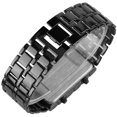 thumbnail image 4 of Reloj deportivo juvenil simple a la moda digital binario electrónico LED rectangular negro azul reloj de cadena de aleación de lava TUNC Sencillez, 4 of 5