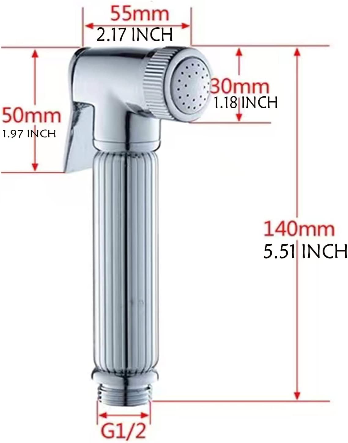 CATPAN Solid Brass Handheld Bidet Sprayer Toilet-Adjustable Water Pressure Control with Bidet Hose for Feminine Wash Bidet Faucets Sprayer for Kitchen and Toilet Cleaning