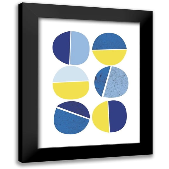 Lula Bijoux and Company 12x14 Black Modern Framed Museum Art Print Titled - Blue Yellow Modern 4