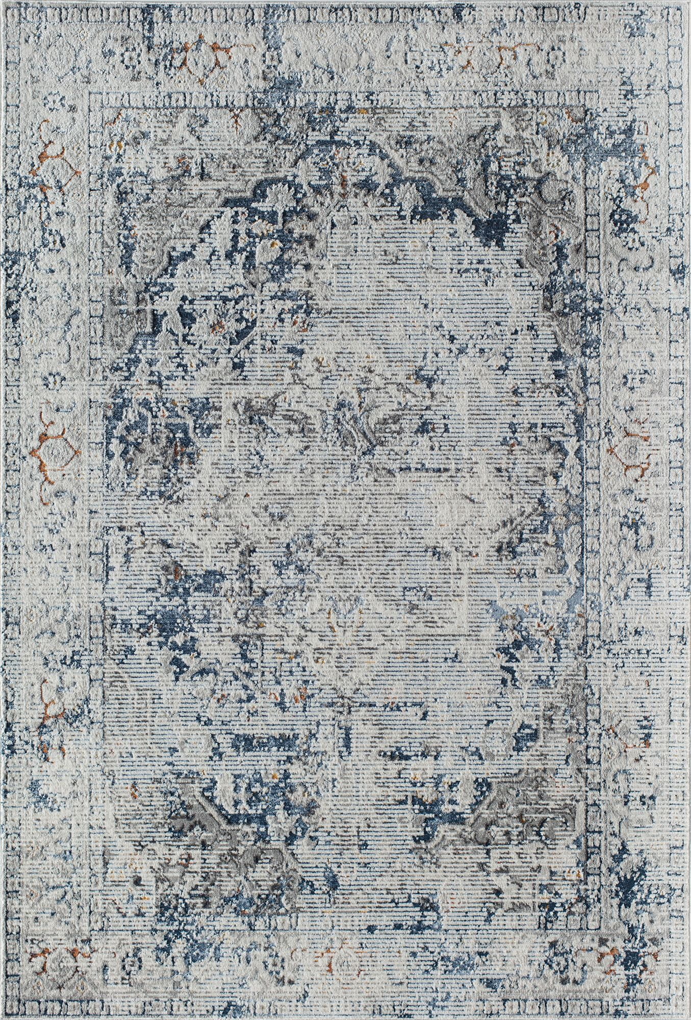Rugs America Preston PS20A Blue Sailing Transitional Vintage Gray Area Rug, 2'6" x 4'