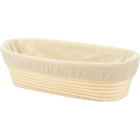 ABCISI Banneton Bread Proofing Basket & Liner Brotform Bread Dough Proofing Rising Rattan Basket Oval Shaped Dough Proofing Bowls Perfect for Professional & Home Sourdough Bread Baking