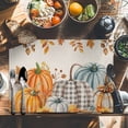 thumbnail image 6 of Fall Pumpkin Placemats Set of 2 Thanksgiving Sunflower Maple Leaf Heat Insulated Linen Place Mats, Washable Stain-Proof Table Mats for Dining Tables Holiday Decor 13x19inch, 6 of 9