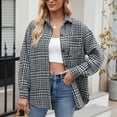 thumbnail image 2 of Kaprioy Womens Button Down Flannel Plaid Shirts Long Sleeve Oversized Shackets Business Loose Casual Fall Fashion Tops Jackets with Pockets Women Business Shirt Pocket Long Sleeve T Shirt Shirts, 2 of 7