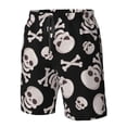 thumbnail image 4 of Balery black white Skull bone Traje de Baño Estilo Hawaiano para Hombre, Shorts de Secado Rápido con Bolsillos-Small, 4 of 6