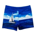 thumbnail image 2 of Shorts Homme Ample Grande Taille Polyester Coin Plat Imprimé Shorts de Plage pour Spa, 2 of 10