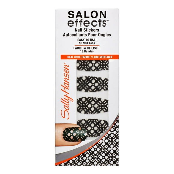 Sally Hansen Salon Effects Nail Stickers, Black to Basic, 18 ea
