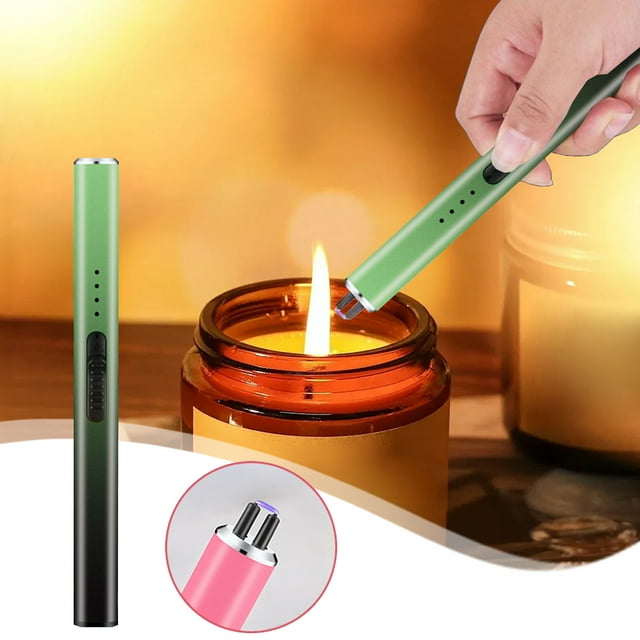 Meitianfacai Electronic Candle Lighter Windproof Flameless USB Rechargeable Lighter With Safe Button For Home Kitchen