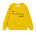 thumbnail image 4 of CYMMPU Sweatshirt for Girls Graphic Letter Print Long Sleeve Shirts Oversized Hoodie Casual Loose Pullover Tops Yellow 1 Years, 4 of 4