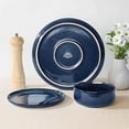 thumbnail image 3 of 12 Pieces Dinnerware Set Stoneware Service for 4, Dinner Plates and Bowls Sets, Double Reactive Glaze Dishes Set for Kitchen, Scratch Resistant, Microwave & Dishwasher , Starry Blue, 3 of 6