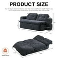 thumbnail image 2 of Modern Floor Sofa with 2 Pillows,Convertible Corduroy Fabric Foam-Filled Sleeper Sofa Bed,Convertible Sofa Cushion Unfolds into Quilt, No Assembly Required, for Living Room, Playroom, Brown Grey, 2 of 9