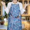 thumbnail image 6 of Blue Paisley Pattern Apron-Garden Aprons for Women with Pockets-Cotton Linen Waterproof Kitchen Cooking Gardening Aprons Adjustable for Kitchen,Cooking,BBQ and Salon 33x27 Inch, 6 of 7