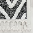 thumbnail image 3 of Well Woven Salem Willow Moroccan Lattice Trellis Black High-Low Textured 5'3" x 7'3" Area Rug, 3 of 5