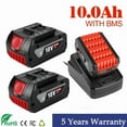 thumbnail image 4 of NEW 18V 10Ah 2pack Rechargeable Li-Ion Battery for Bosch 18V Power Tool Backup  Portable Replacement BAT609 Indicator Light, 4 of 6