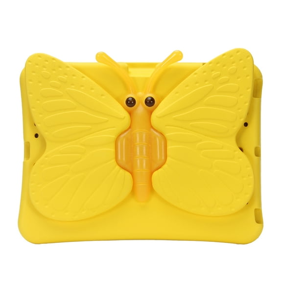 Kids 3D Butterfly Case for iPad 9th 8th 7th Genertion 10.2 inch,360° Rotating Foldable Wing Stand EVA Case Shockproof Cover for iPad Air 3rd Generation 2019/iPad Pro 10.5" 2017,Yellow