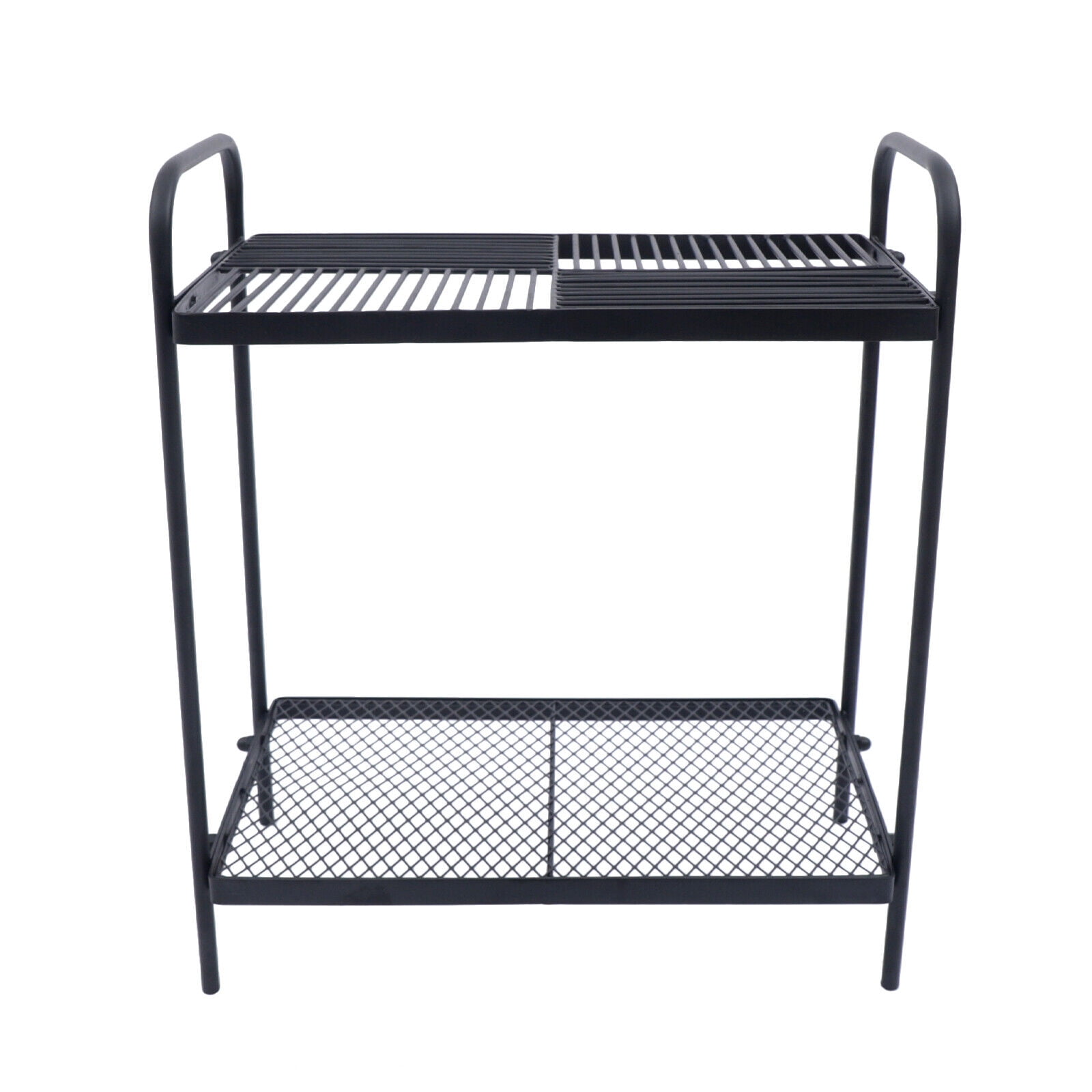 MIDUO 2Tier Metal Side Table Black End Tables for Living Room Bedroom