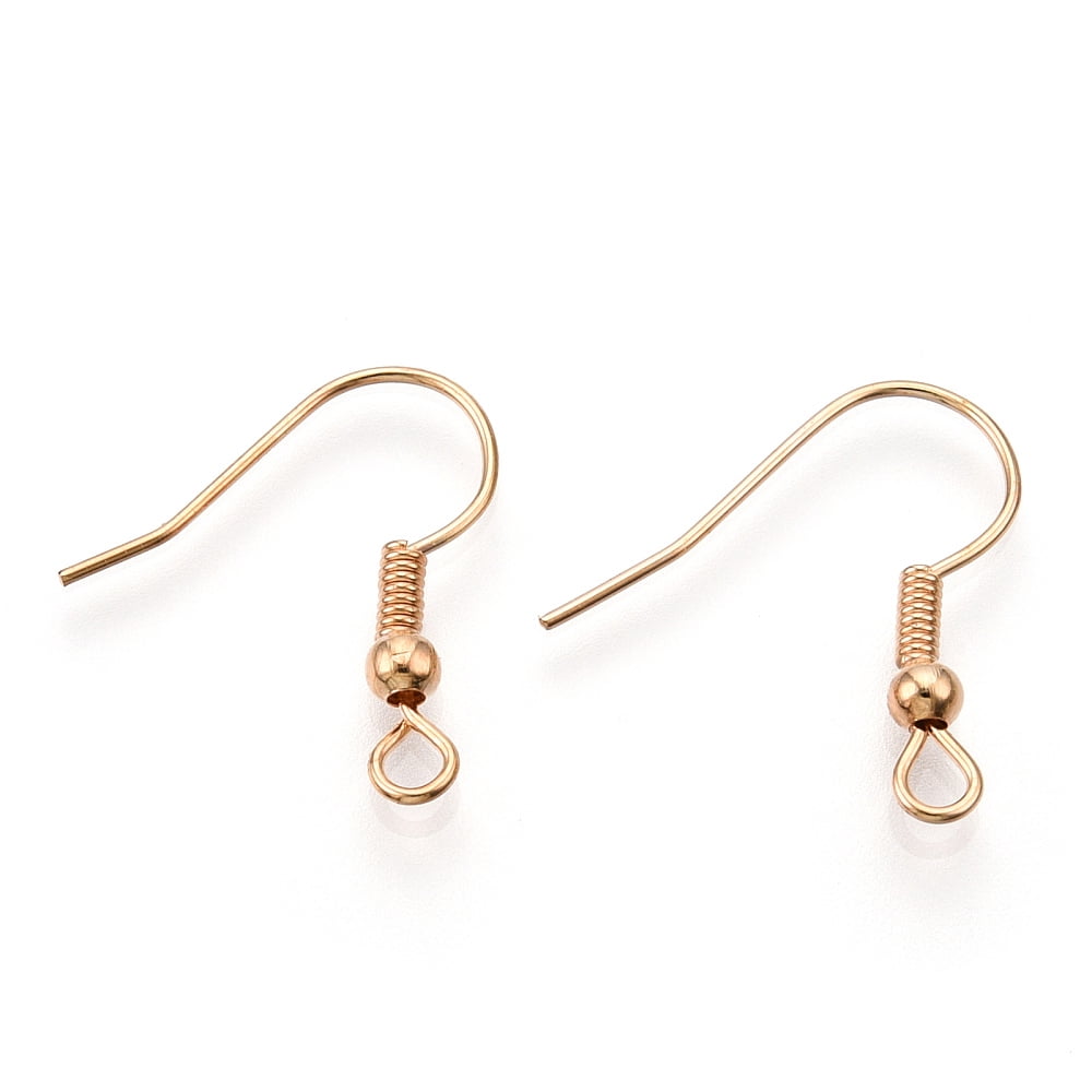 5000pcs Iron Earring Hooks Ear Wire with Horizontal Loops Light golden 19~21x18~20mm Pin: 0.65mm