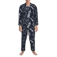 thumbnail image 3 of Fotbe Anchor and Lighthouse Pattern Long Sleeve Pajama Set for Men,Sleepwear Set,2-piece Loungewear Set,Soft PJs Comfy Nightwear with Pockets-X-Large, 3 of 7