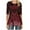 Red, variant on Fesfesfes Tops for Women O-Neck Half Sleeve Printing Splicing Plus Size Tops Easy Blouse