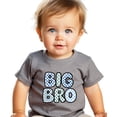 thumbnail image 3 of Trendy Checkered Big Bro Shirt for Boys New Big Brother Sibling T-Shirt Granite Heather Shirt 3T, 3 of 5