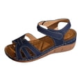 thumbnail image 6 of Rokment Womens Platform Wedges Dressy Sandals 2026 Summer Comfortable Leather Open Toe Orthopedic Arch Support Walking Sandals for Woman Beach D Size 8.5, 6 of 7