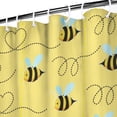thumbnail image 4 of Cartoon Honey Bee Shower Curtain - Waterproof Bathroom Decor with Print Design, Metal Grommets & 12 Hooks, Fade-Resistant Fabric, 4 of 5
