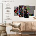 thumbnail image 4 of Elephant Stock Labrador Wall Art - Horizontal Multi Panel Canvas - Living Room Wall Decor - Animal Multi Panel - Black And Red Decor - 24" x 14", 4 of 4