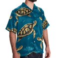 thumbnail image 2 of Turtle Seamless Men's Short Sleeve Beach Shirts, Casual Button Down Poplin Printed Summer Tops - Unisex, 2 of 6