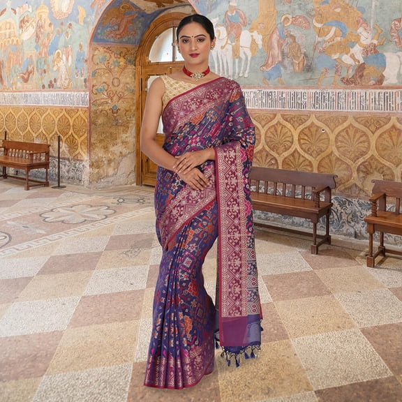 Benarasi Kota Patola sari - Blue Size: XXS, Color: Blue
