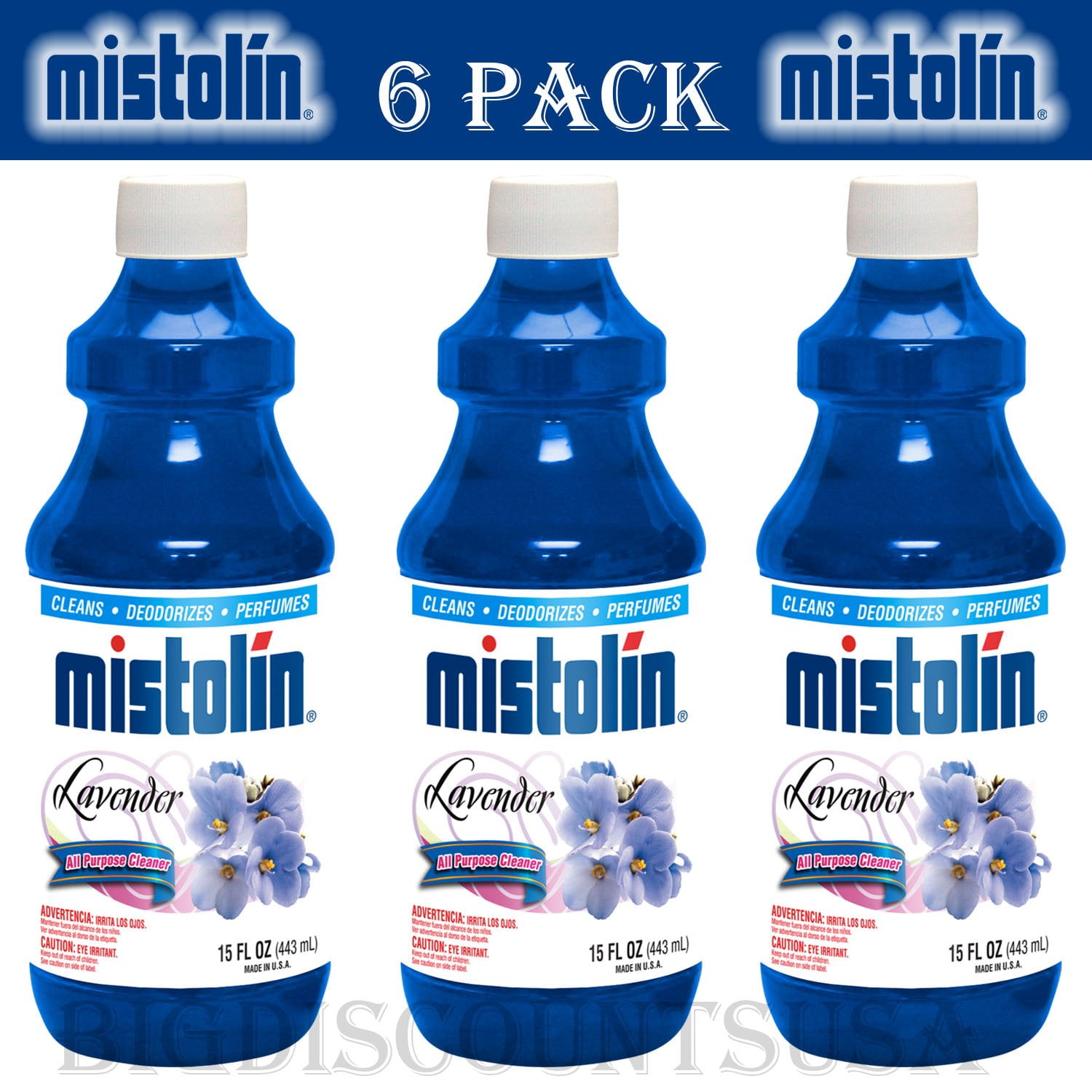 6 Pack Mistolin General All Purpose Cleaning Solution Kit Lavender