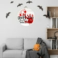 thumbnail image 4 of Kiskick Halloween Welcome Sign, Spooky Pattern Slogans Design Wood Hanging Sign for Front Door, Scary Porch Decor, Farmhouse Home Bar, Outdoor Indoor Window Wall Decor, 4 of 7