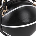 thumbnail image 2 of BIMZUC Women's Basketball Shaped Handbag Round Messenger Shoulder Bag Crossbody Novelty Purse for School Shopping Travel Casual Everyday Use, Black (7.87 x 7.87 x 5.91 inches / 20x20x15 cm), 2 of 9