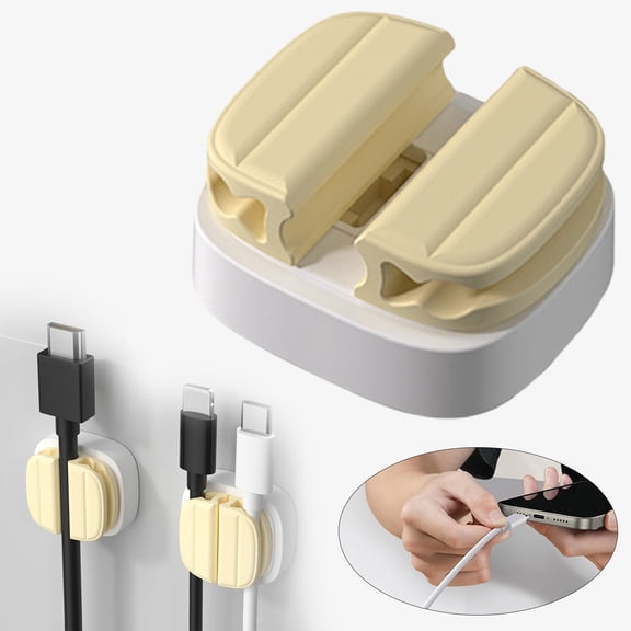 HONGLIN 3 Pack Magnetic & Adhesive Cord Organizer - Spring Clip Cable Management Holder for Desk, Nightstand, Office, Car | 2026 Upgrade Cable Clips & Cords Keeper