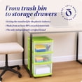 thumbnail image 7 of Homz Clear Plastic 3 Drawer Medium Home Storage Container Tower w/Wheels, 7 of 7