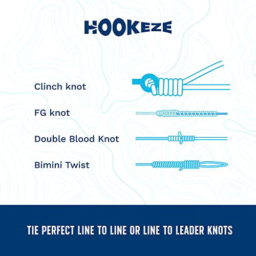  HOOK-EZE Fishing Knot Tying Cards, Waterproof Pocket Guide to  8 Essential Fishing Knots, Fishing Gifts for Men and Beginner, Come with A  Fly Fishing Zinger Retractor : Sports & Outdoors