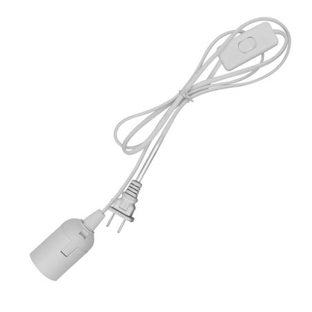 

1.8M Cable Extension E27 Socket Lampholder On/Off Switch Lamp Power Cables Pendant Lamps Cords LED Bulbs Wires US PLUG WHITE