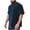 Navy, variant on Men's Casual Round Neck Corduroy Short Sleeve Running Fitness T Shirt Summer Short