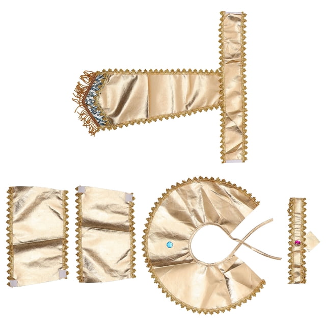 OULII Egyptian Costume Kit with Cosplay Accessory for with Headpiece Golden 1 Set